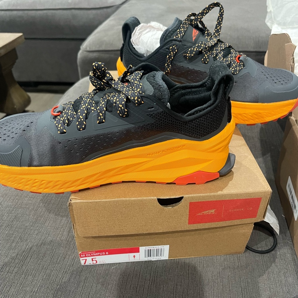 Altra Olympus 6 in Black and Orange